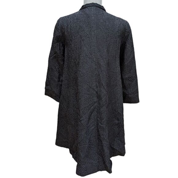 NWT Eileen Fisher Women's Funnel Neck A-line Coat Size Petite Small in Black - Picture 2 of 11